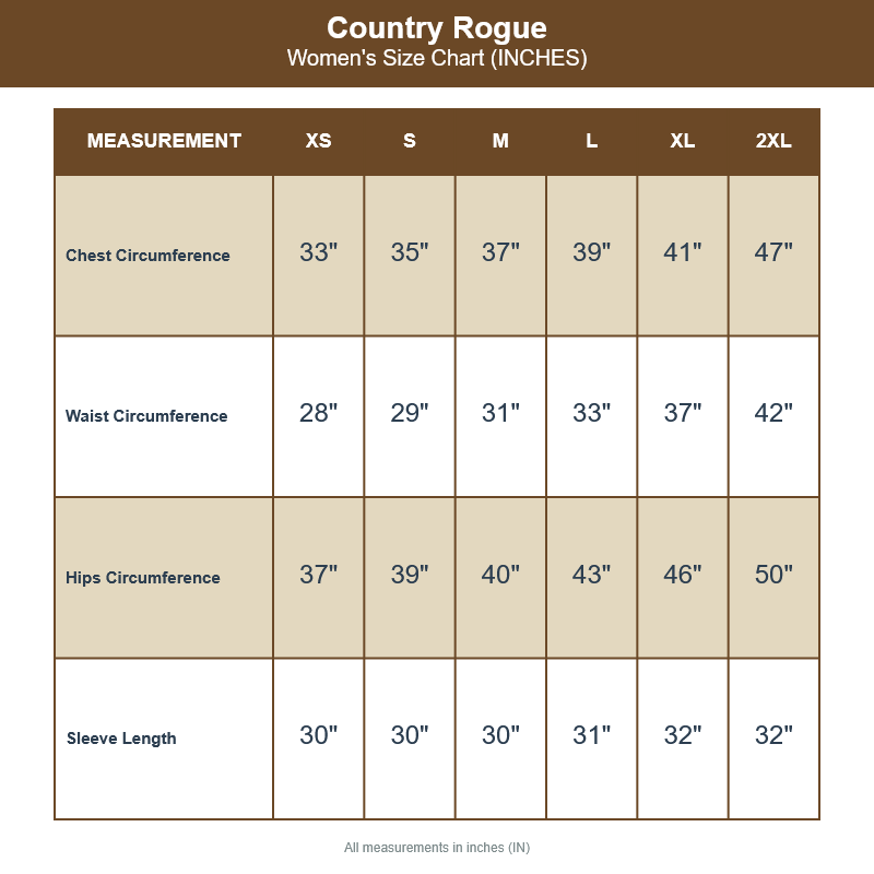 Women's Size Chart IN